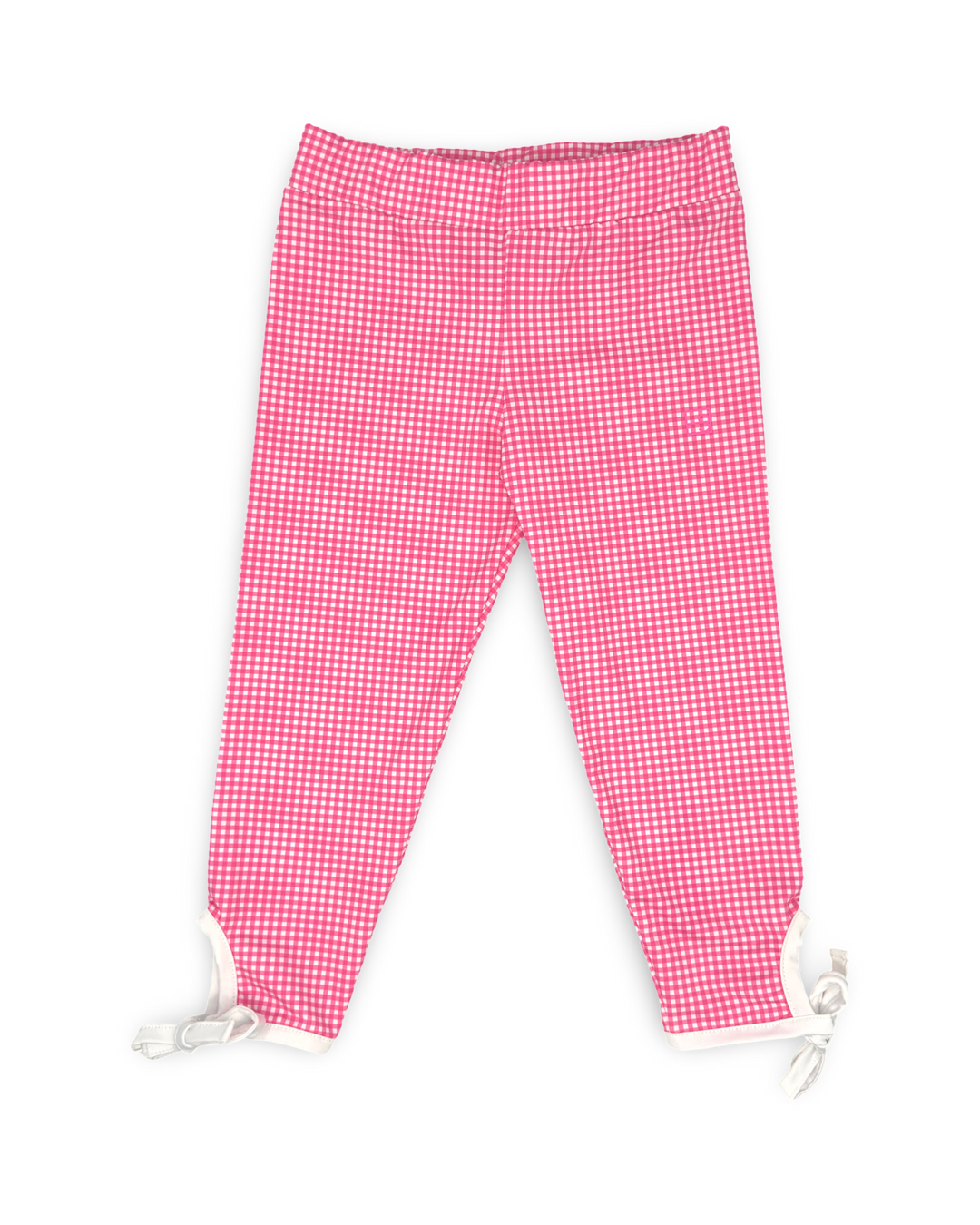 Avery Legging - Hot Pink Minigingham, White