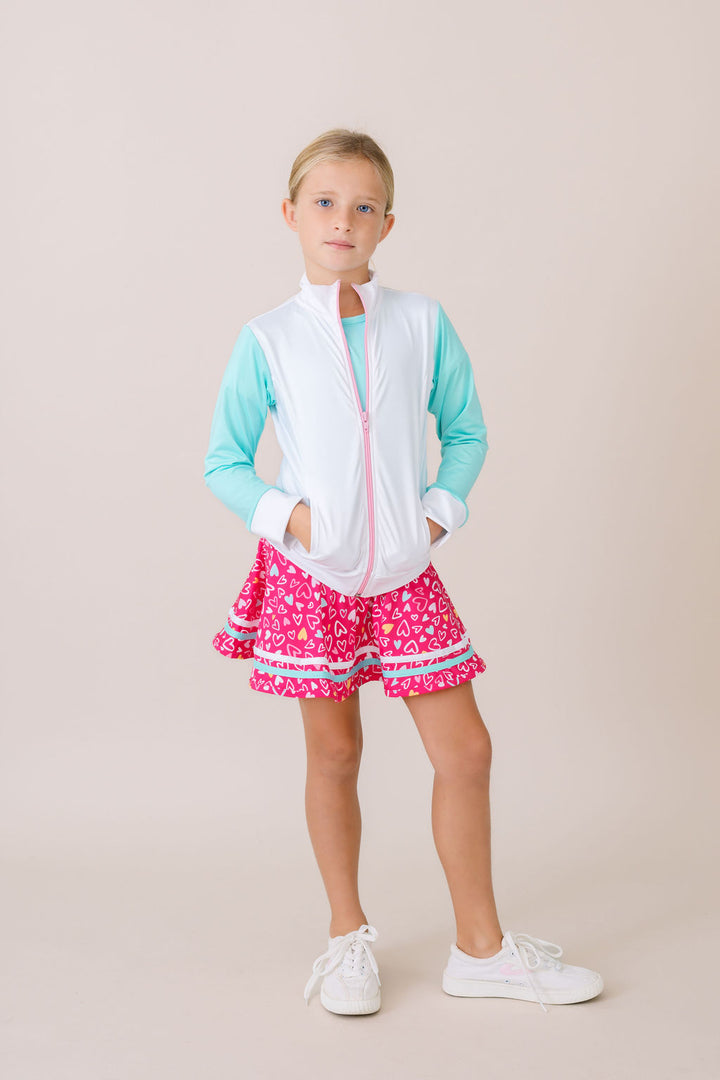 Juliet Jacket -  Pure Coconut, Flamingo Pink and Totally Turquoise