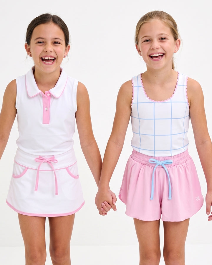 Riley Tank - Cotton Candy Blue Windowpane