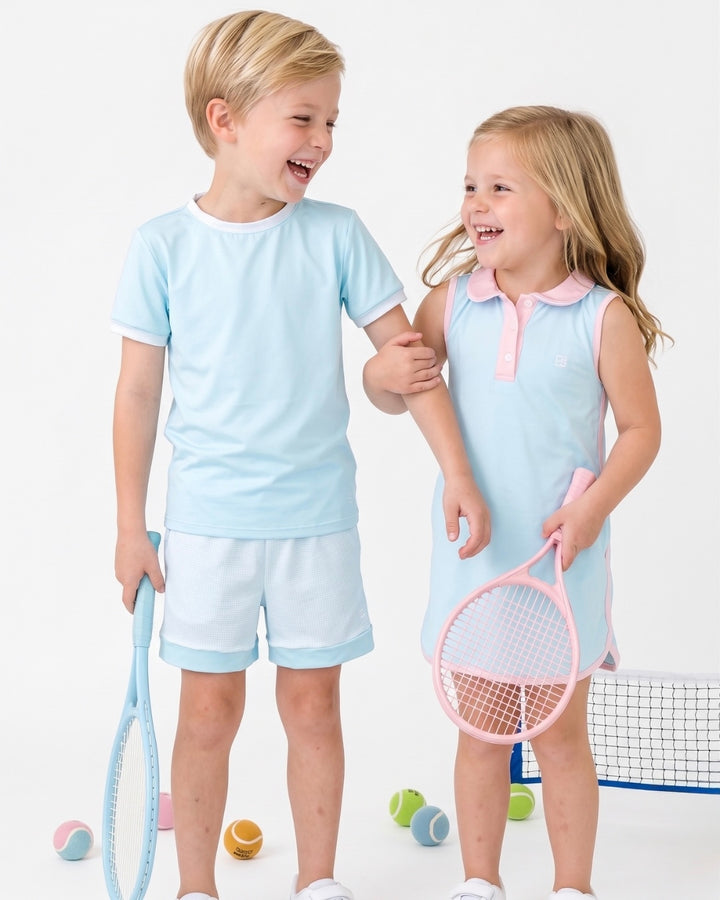 Presley Dress - Cotton Candy Blue, Cotton Candy Pink