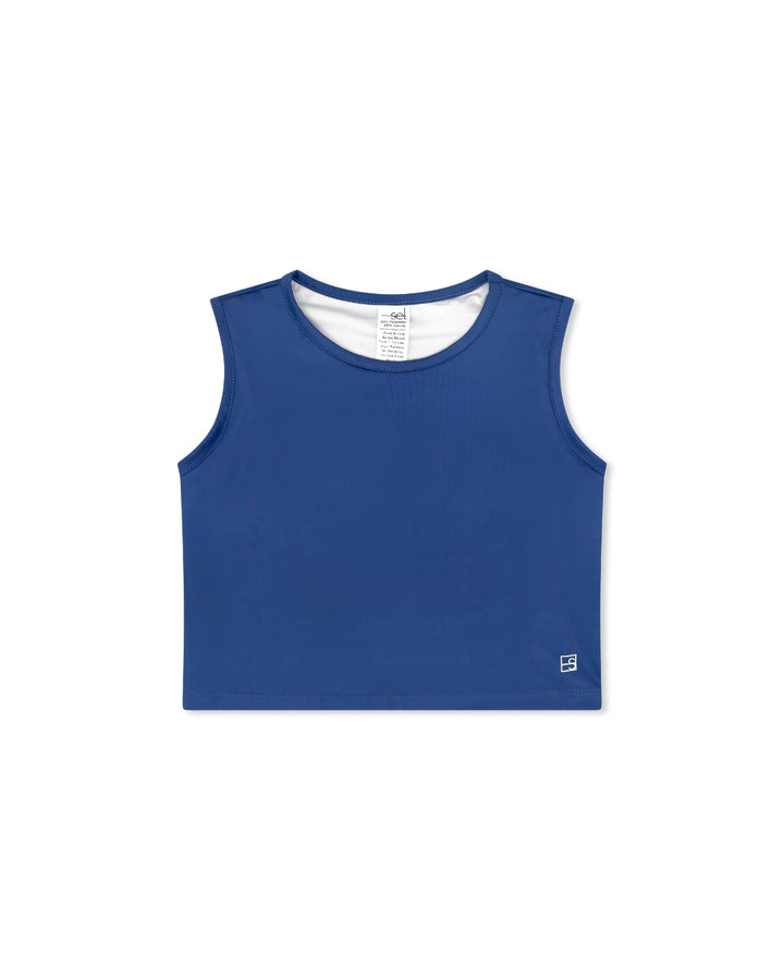 Maggie Mid-Rise Tank - Baton Rouge Blue