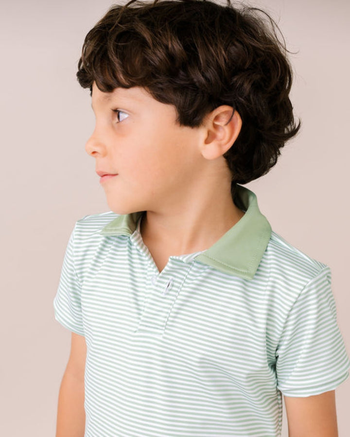 Parker Polo -  Pistachio Green Ministripe, Pistachio Green