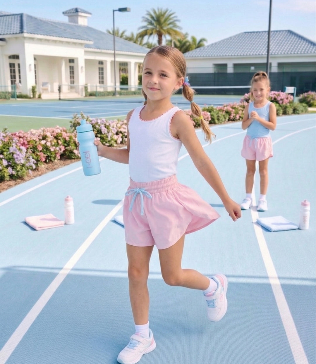 Riley Tank -  Pure Coconut and Cotton Candy Pink Ric Rac