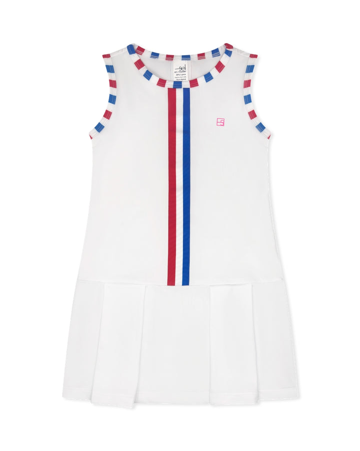Renea Dress - Pure Coconut, Resort Royal, Richmond Red