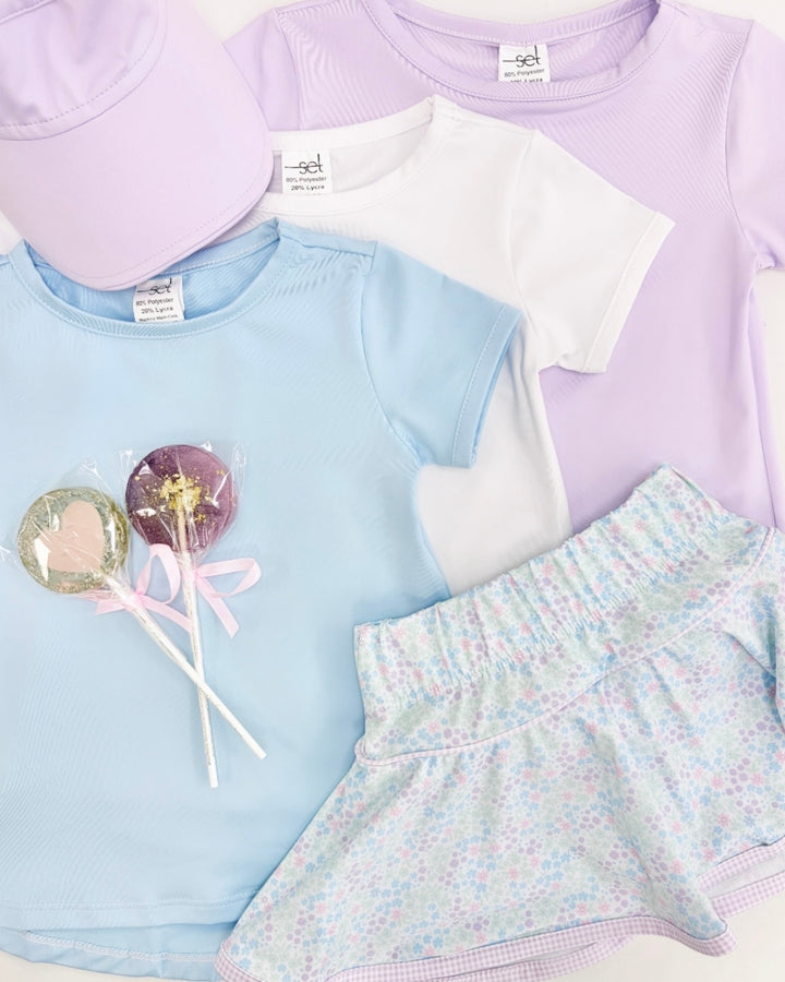 Quinn Skort - Frosted Floral, Petal Purple Minigingham