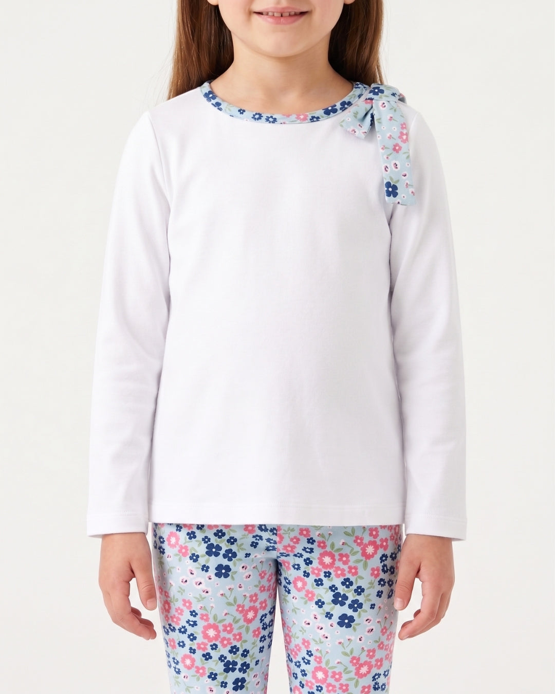 Madeline Legging Set - Baton Rouge Blooms, Pure Coconut