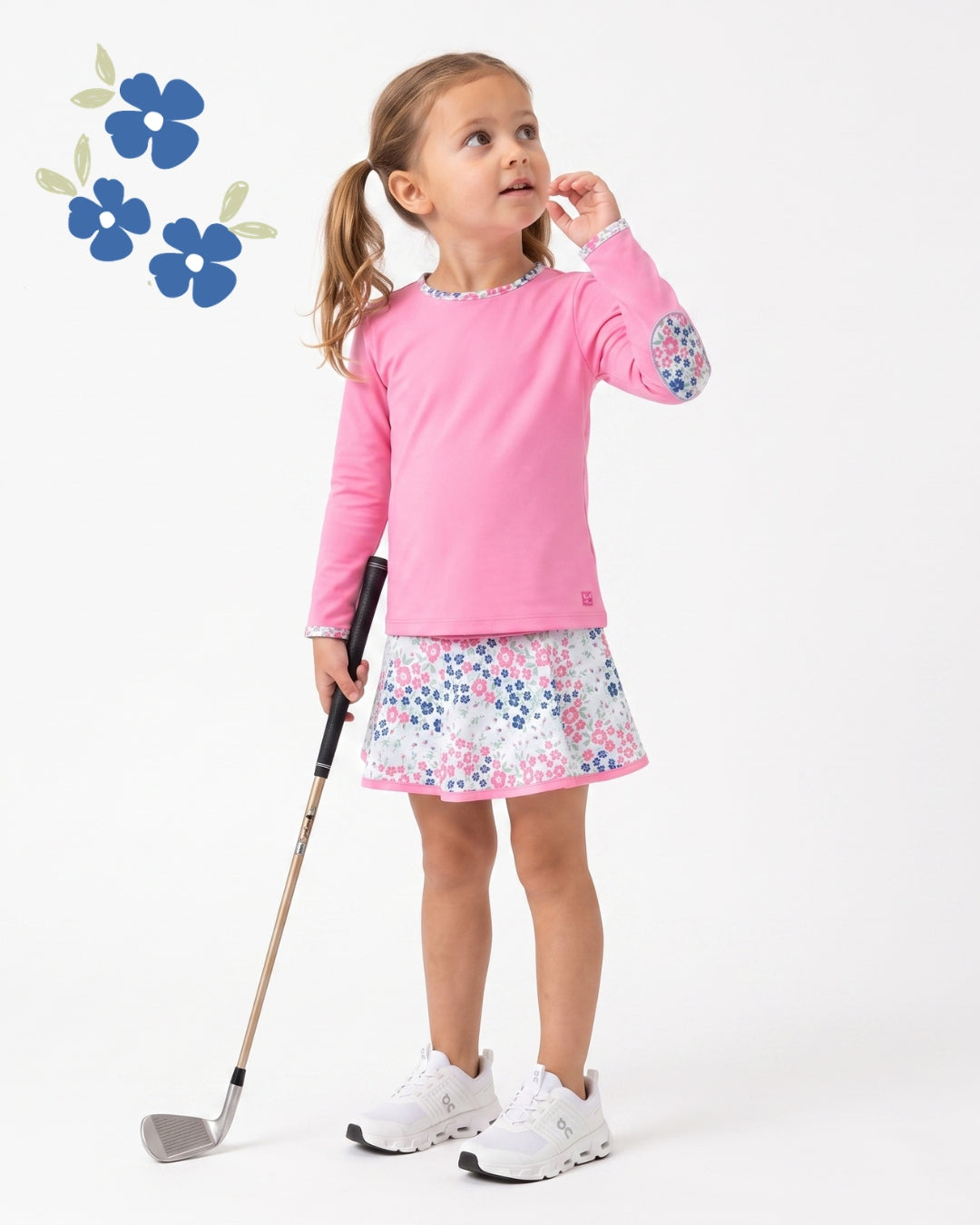 Kylie Long Sleeve Tee - Flamingo Pink, Baton Rouge Blooms