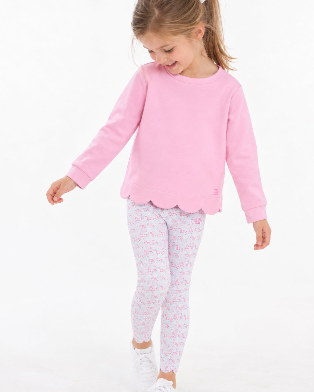 Shelby Scallop Sweatshirt - Cotton Candy Pink
