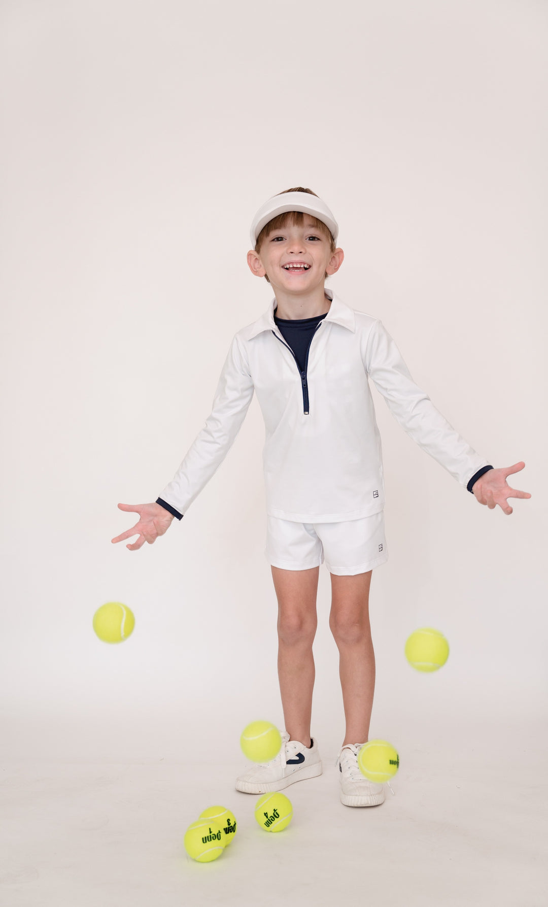 Henry Half Zip - Pure Coconut, Nantucket Navy