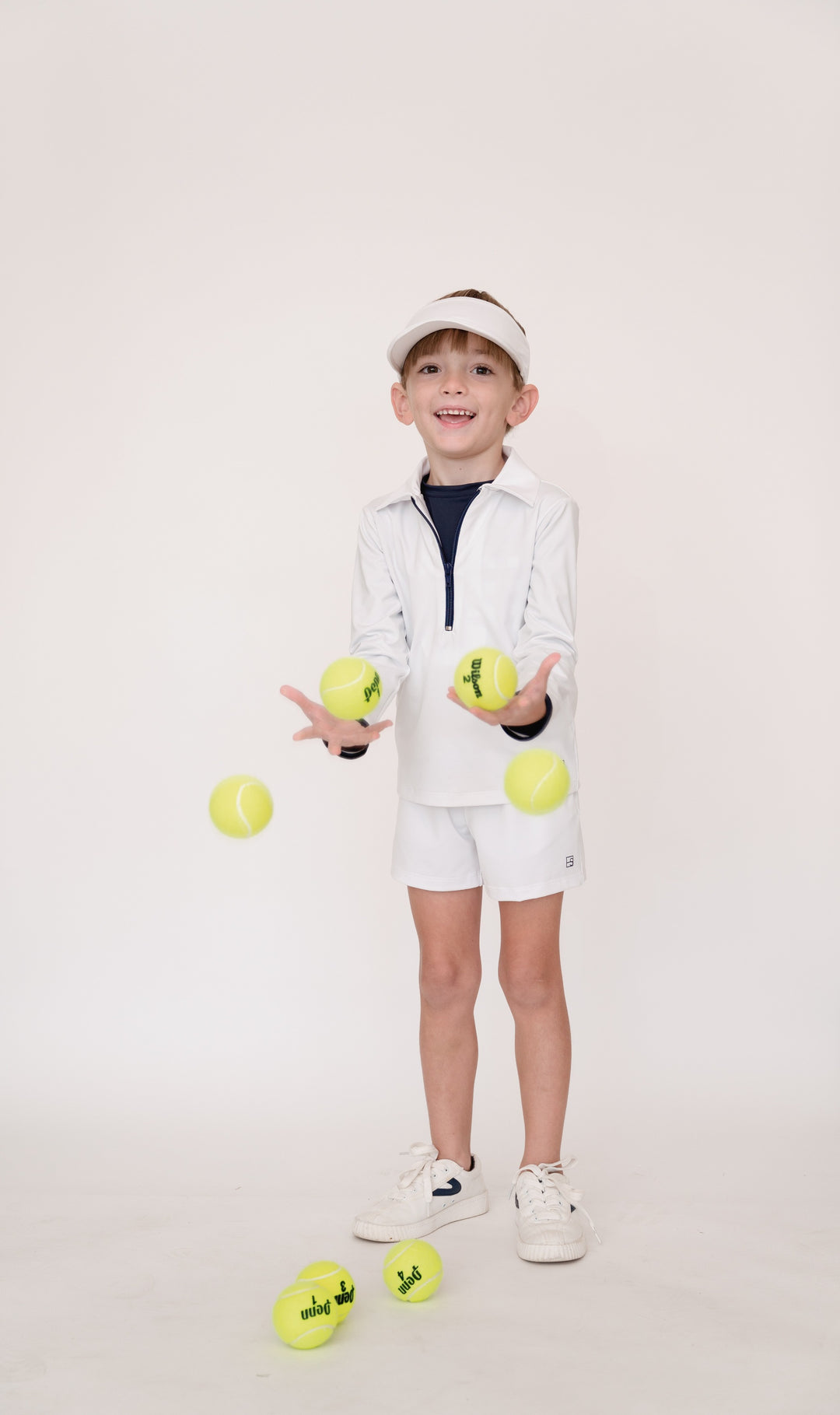 Henry Half Zip - Pure Coconut, Nantucket Navy