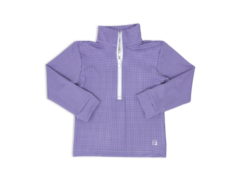Henry Half Zip - Petunia Purple Minigingham