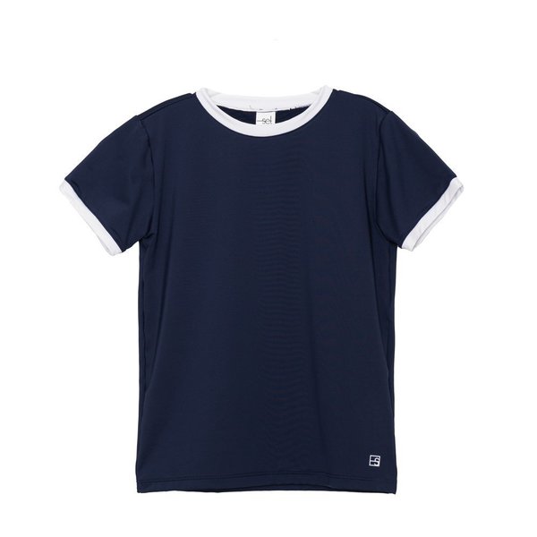 Bradley Basic Tee - Nantucket Navy, Pure Coconut