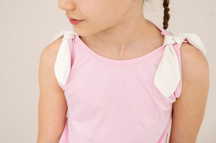 Jessica Tank - Cotton Candy Pink, Sunshine Yellow Ministripe