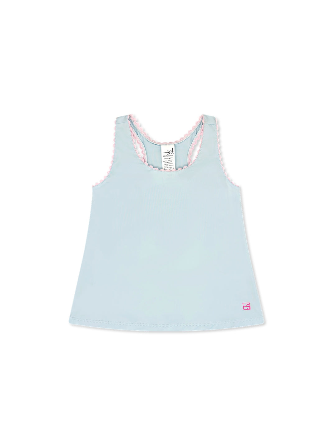 Riley Tank - Cotton Candy Blue, Cotton Candy Pink Ric Rac