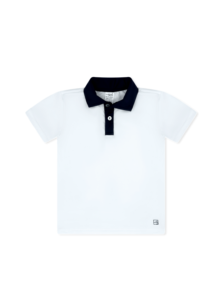 Parker Polo - Pure Coconut, Nantucket Navy.