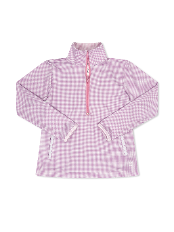 Heather Half Zip - Petal Purple Minigingham, Cotton Candy Pink Minigingham, Cotton Candy Blue