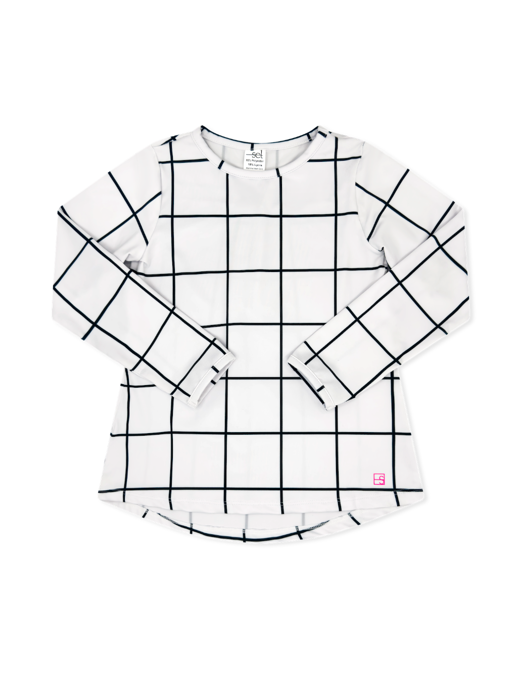 Taylor T Long Sleeve - Pure Coconut/Nantucket Navy Willington Windowpane