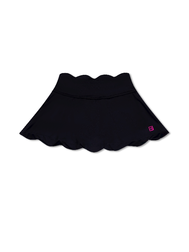 Zoe Scallop Skort - Midnight Black
