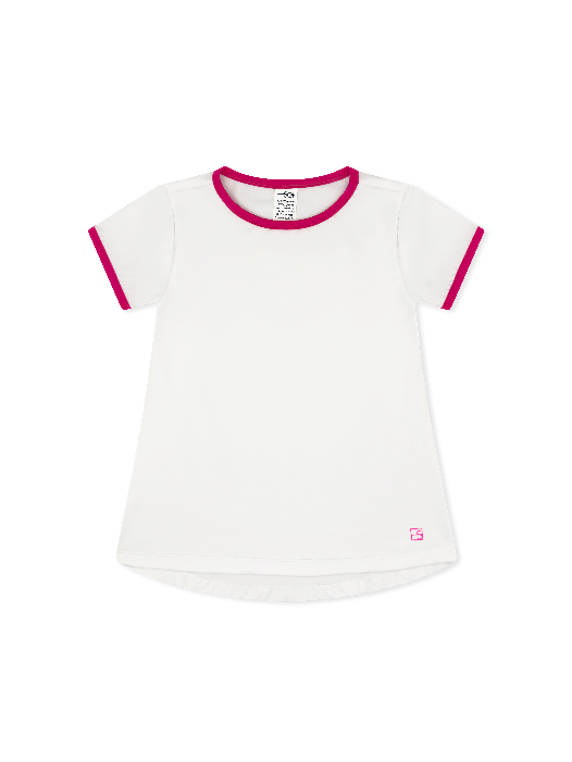 Bridget Basic T - Pure Coconut, Power Pink