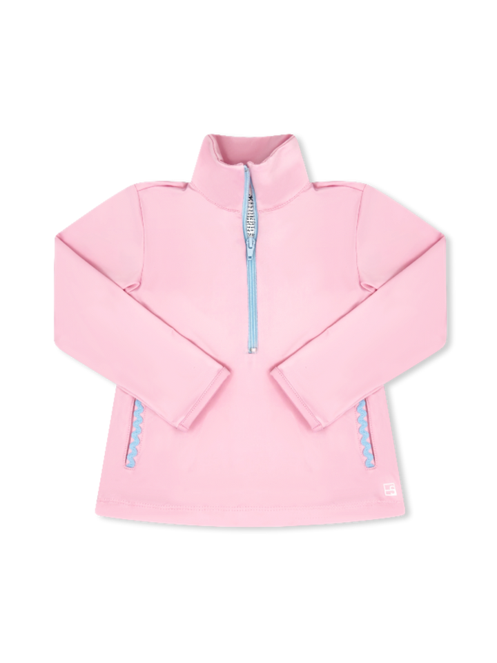 Heather Half Zip - Cotton Candy Pink, Cotton Candy Blue.