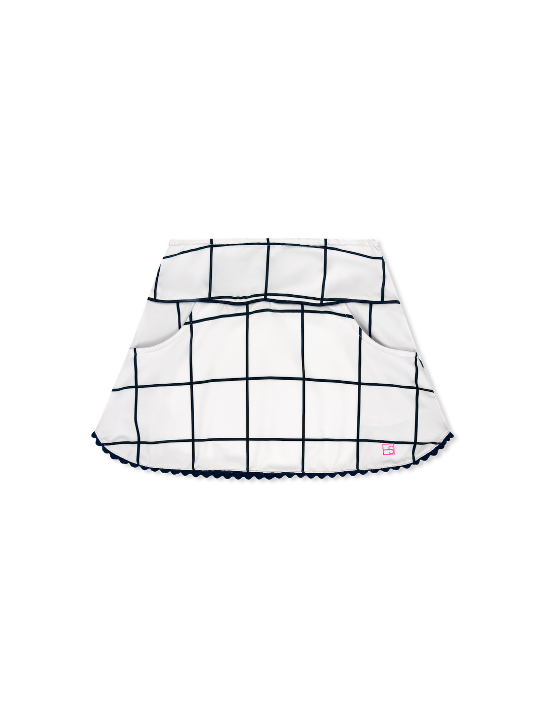 Teagan Tennis Skort - Pure Coconut, Nantucket Navy Willington Windowpane