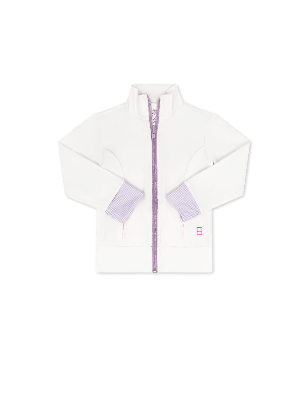 Juliet Jacket -  Pure Coconut, Petal Purple Minigingham