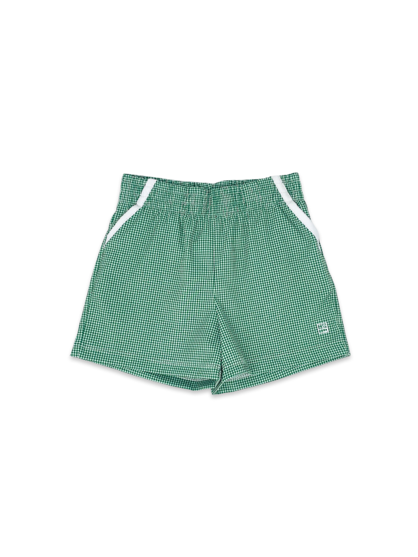 Nathan Short -  Augusta Green Minigingham, Pure Coconut