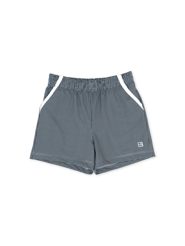 Nathan Short - Nantucket Navy Minigingham, Pure Coconut