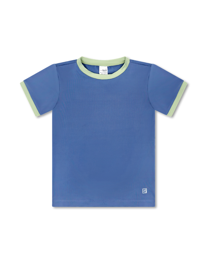 Bradley Basic Tee - Baton Rouge Blue, Pistachio Green