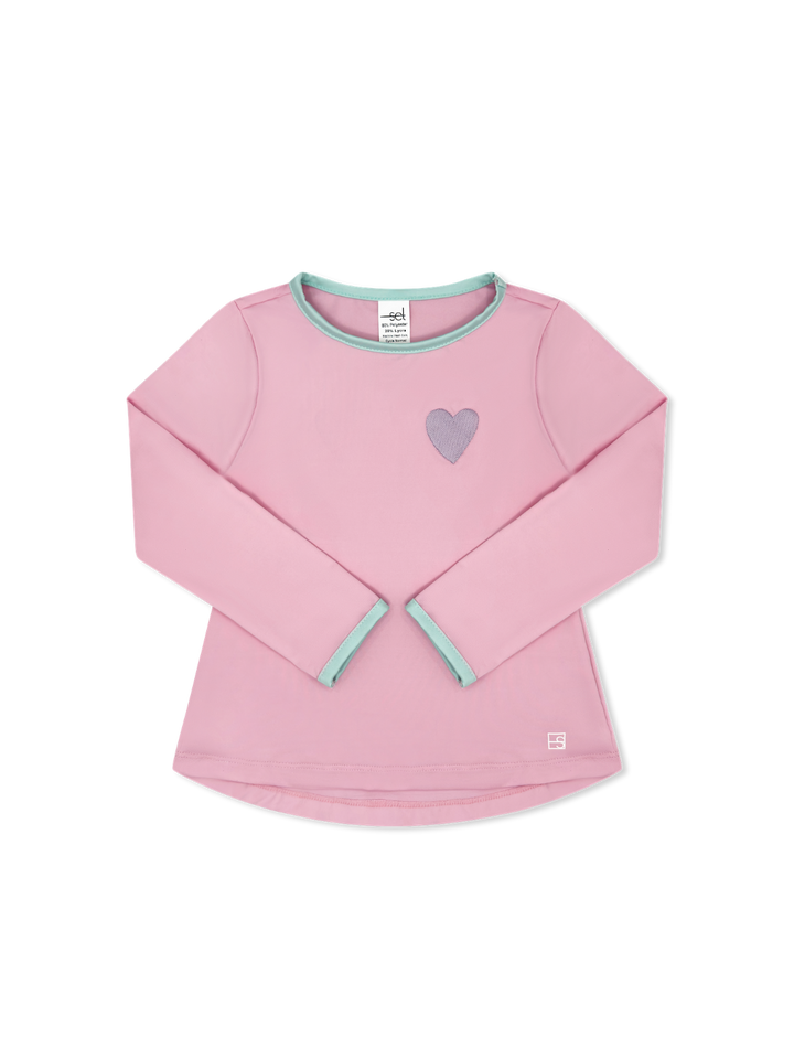 Bridget Top Long Sleeve - Cotton Candy Pink, Cool Mint, Heart