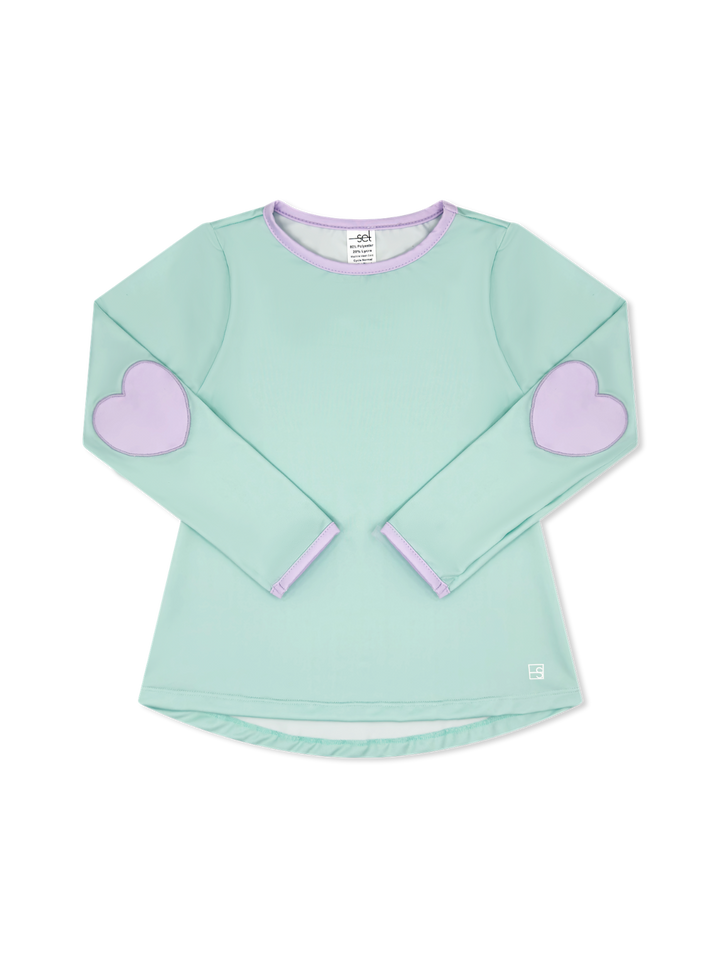 Kylie T Long Sleeve - Cool Mint, Petal Purple