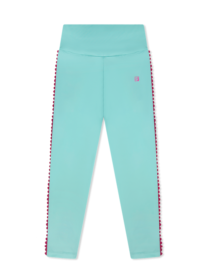 Abigail Highwaist Legging - Totally Turquoise, Power Pink