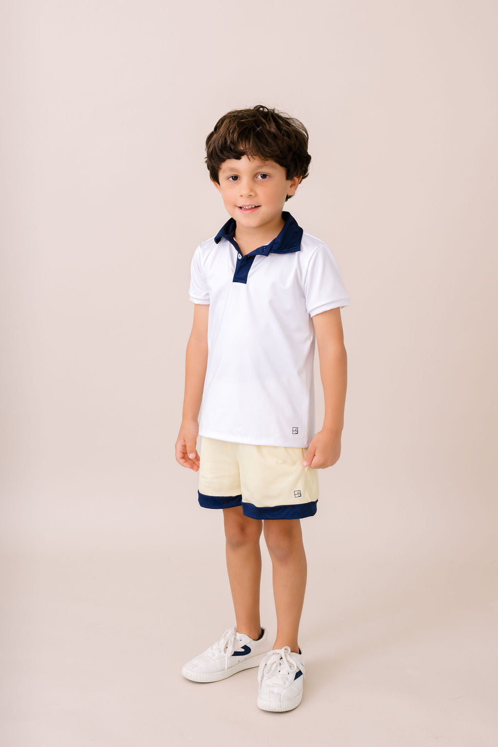 Parker Polo - Pure Coconut, Nantucket Navy.
