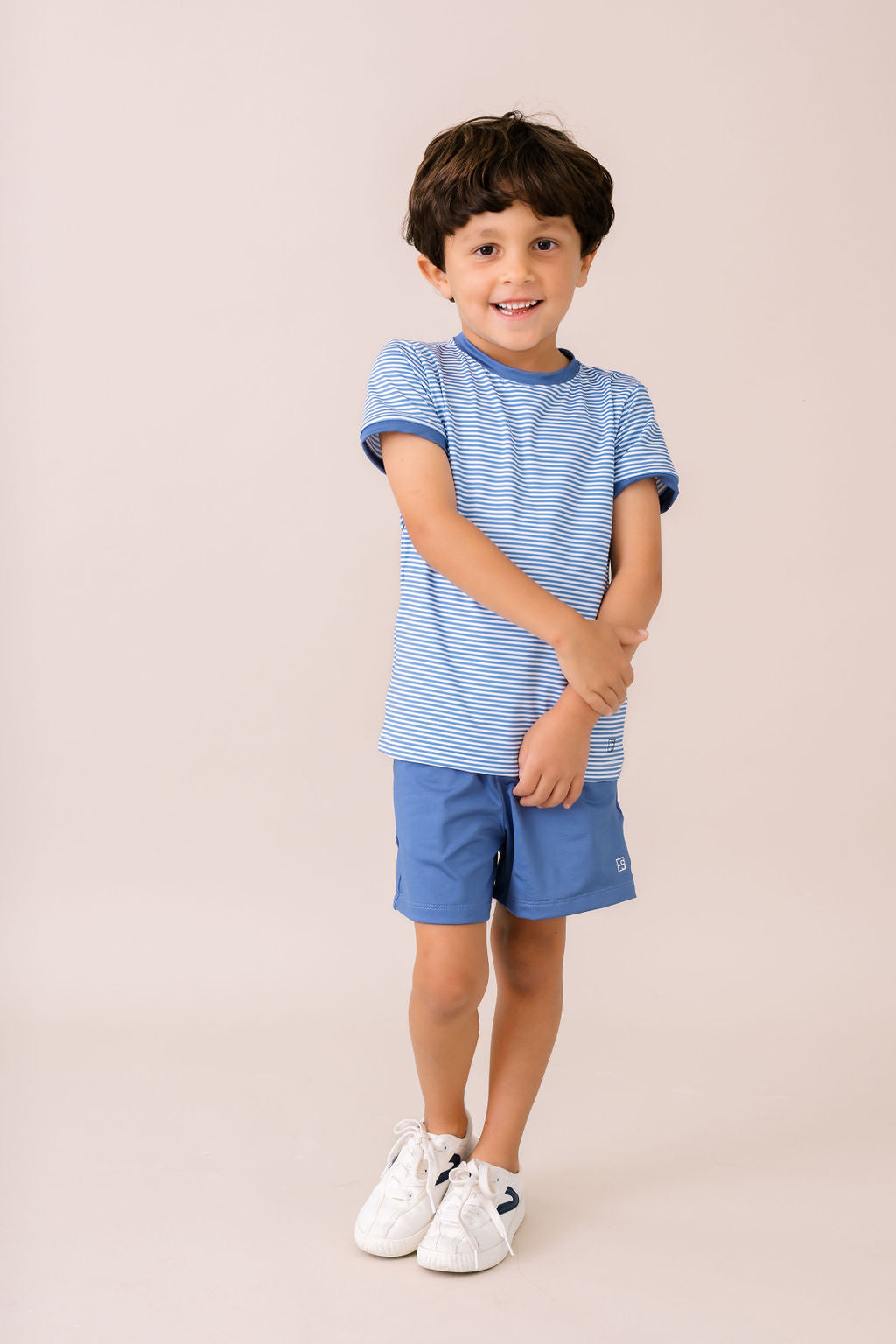 Bradley Basic Tee - Baton Rouge Ministripe, Baton Rouge Blue