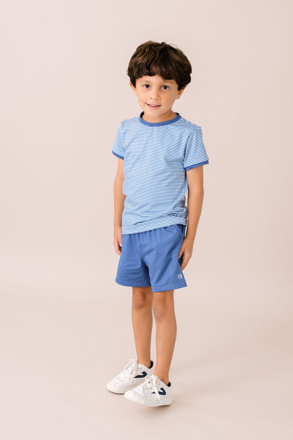 Bradley Basic Tee - Baton Rouge Ministripe, Baton Rouge Blue