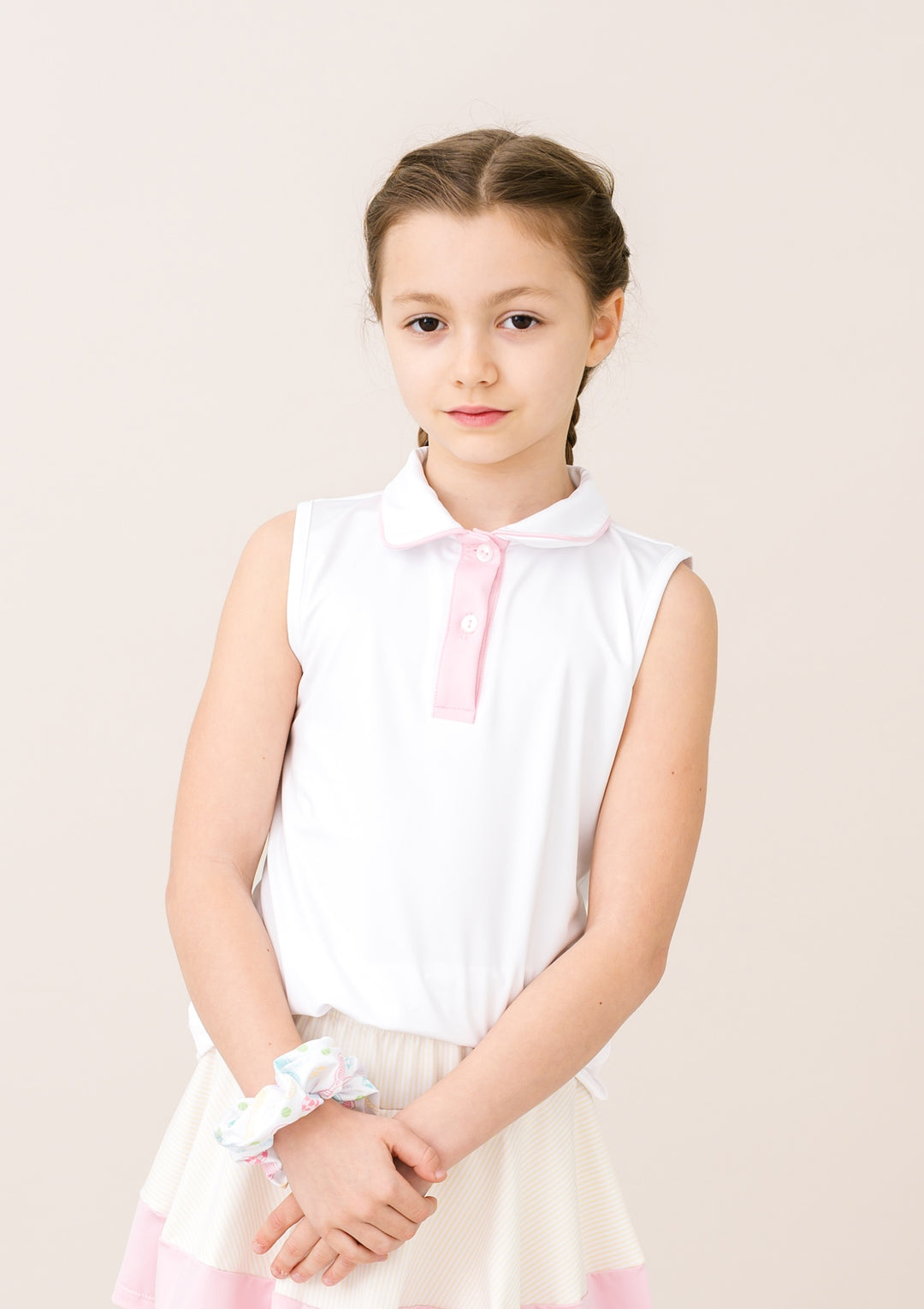 Gabby Tank - Pure Coconut, Cotton Candy Pink.