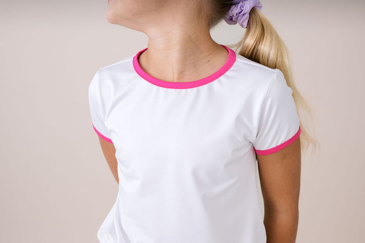 Bridget Basic T - Pure Coconut, Power Pink