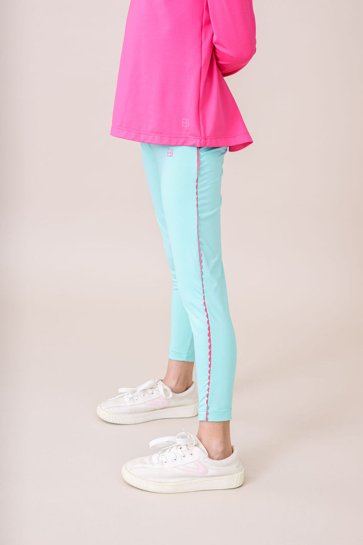 Abigail Highwaist Legging - Totally Turquoise, Power Pink