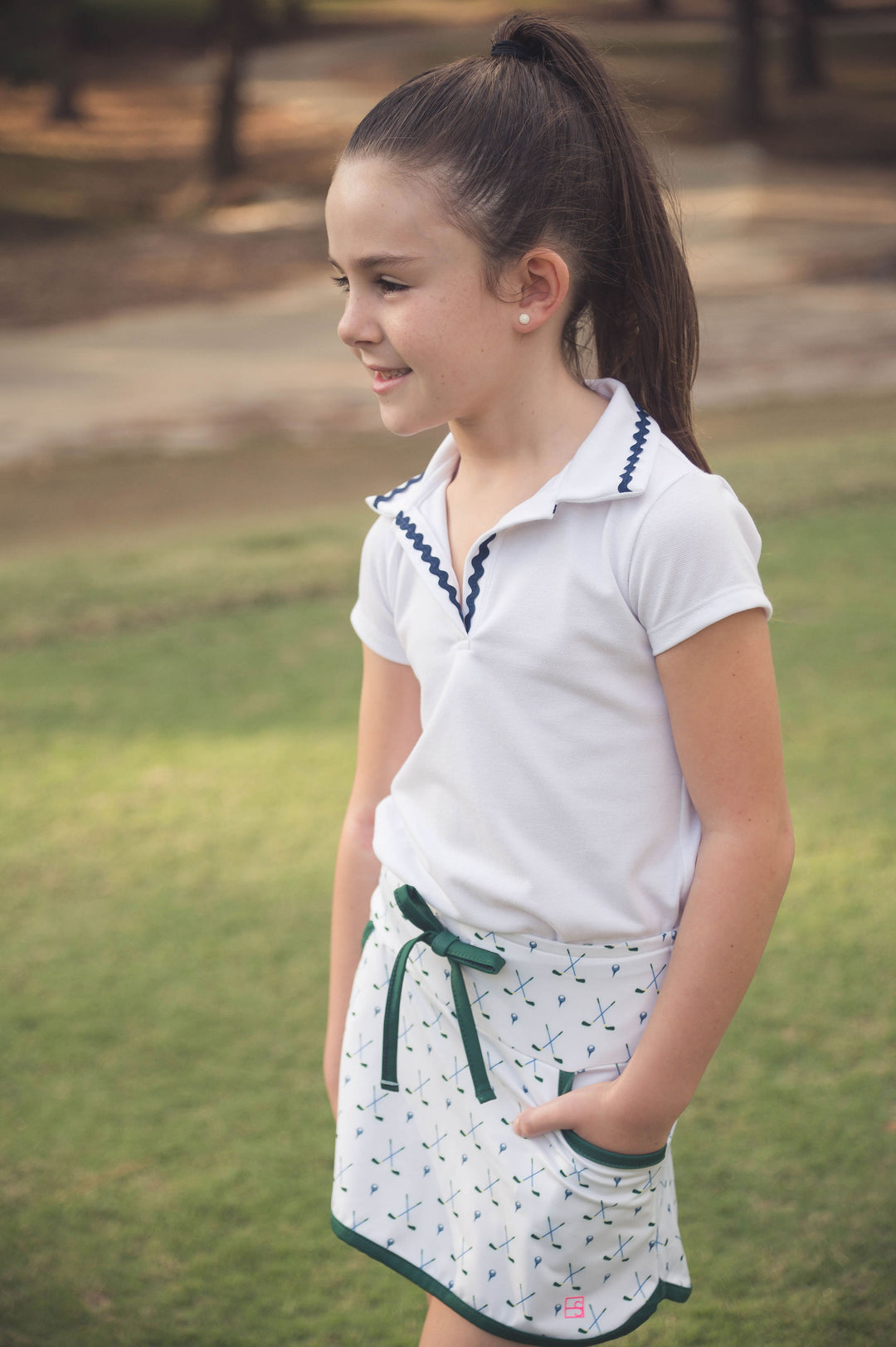 Piper Polo - Misty White, Nantucket Navy