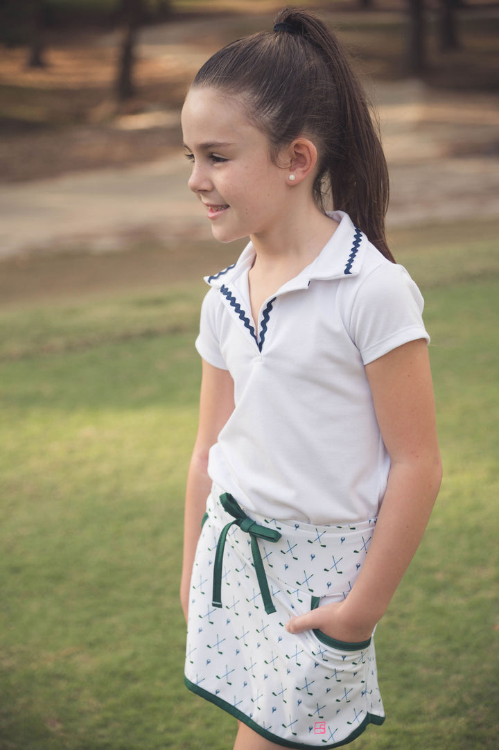 Piper Polo - Misty White, Nantucket Navy