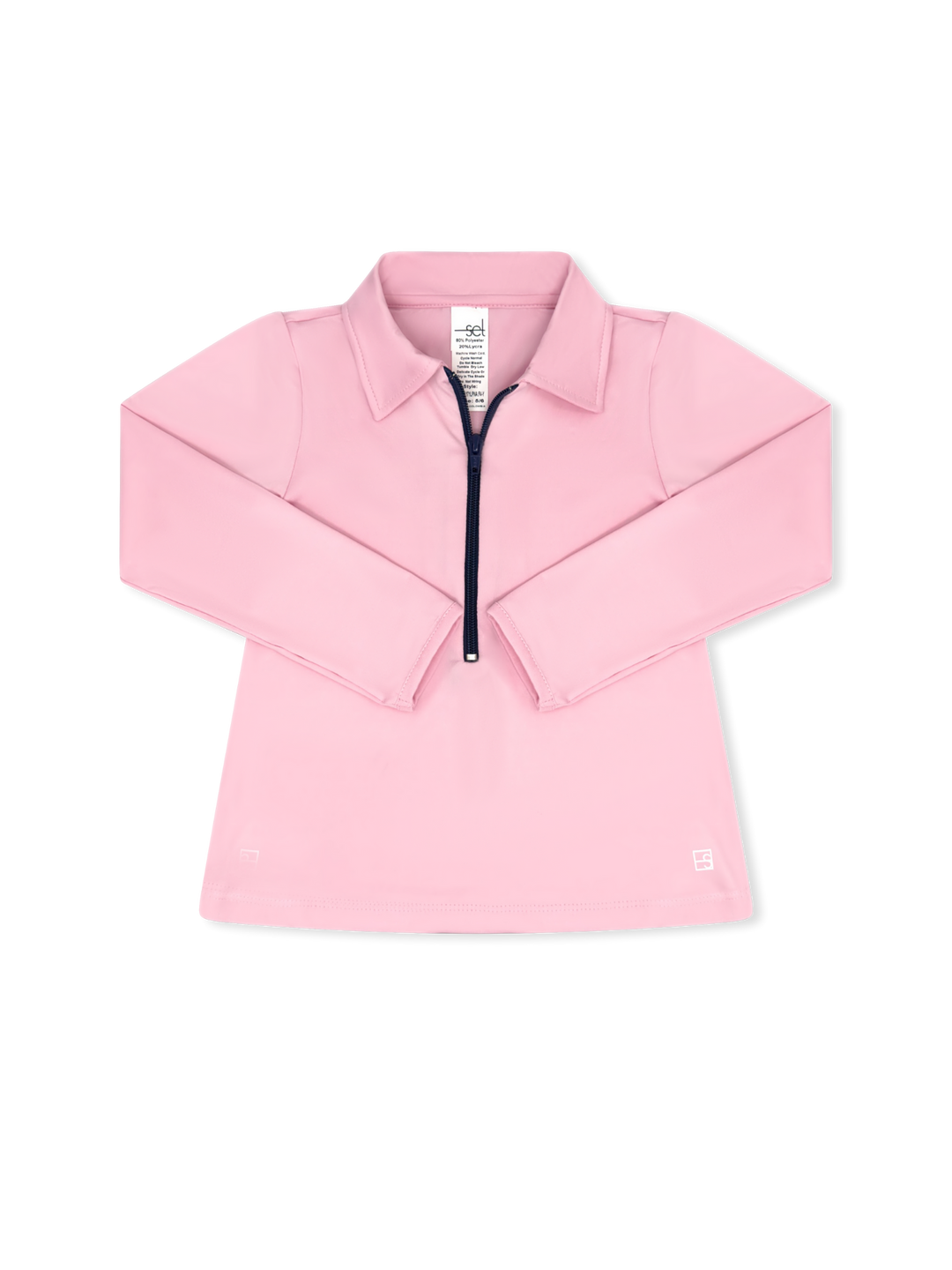 Heather Half Zip - Cotton Candy Pink, Nantucket Navy