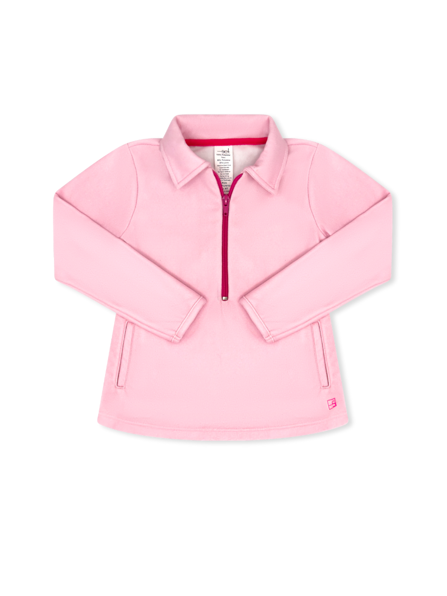 Heather Half Zip - Cotton Candy Pink, Power Pink
