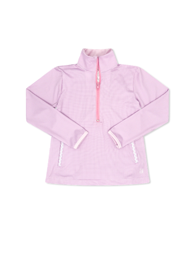 Heather Half Zip - Petal Purple Minigingham, Cotton Candy Pink Minigingham, Cotton Candy Blue