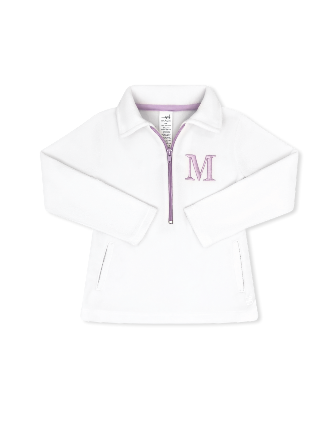 Heather Half Zip - Pure Coconut, Petal Purple