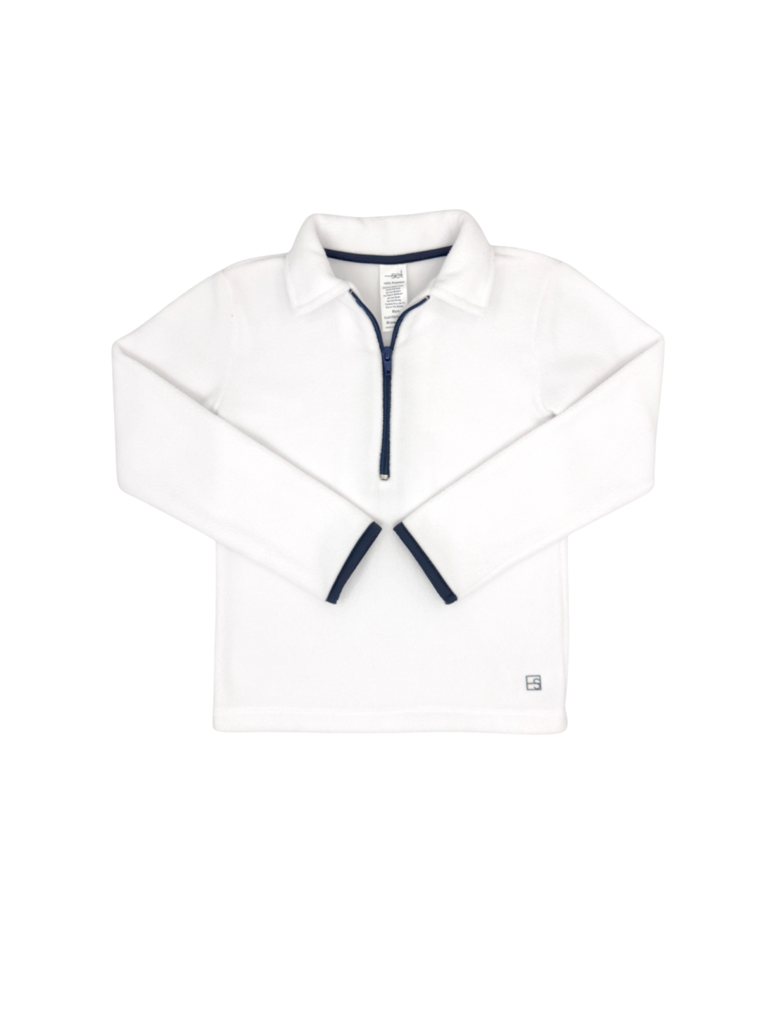 Henry Half Zip - Pure Coconut Fleece, Nantucket Navy