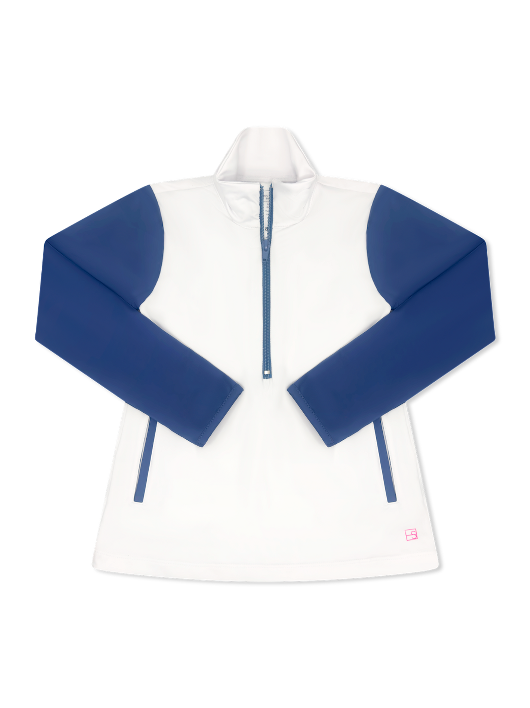 Heather Half Zip - Pure Coconut, Baton Rouge Blue