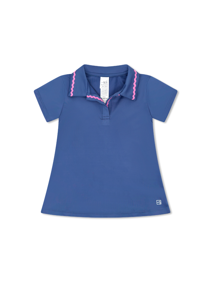Piper Polo - Baton Rouge Blue, Flamingo Pink