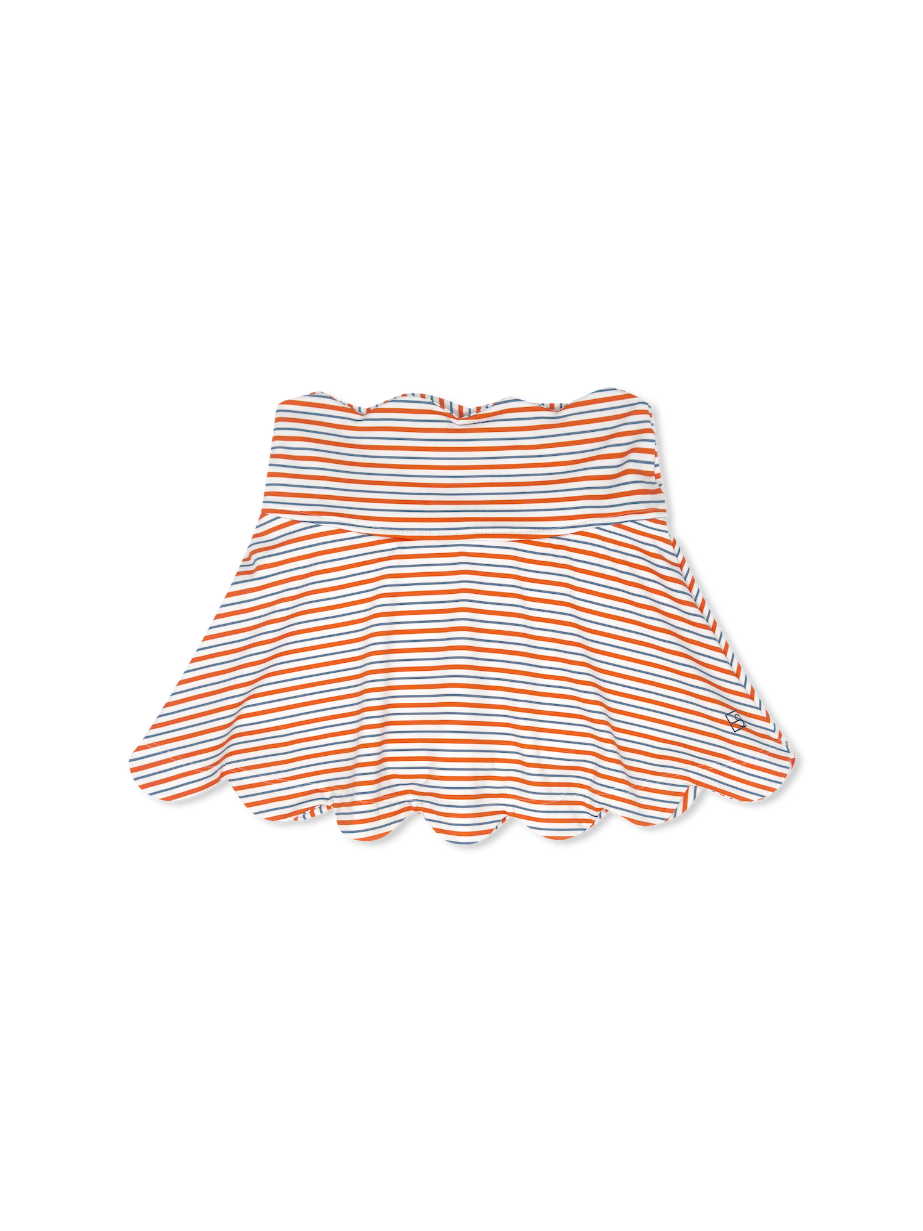 Zoe Scallop Skort - Orange Spice Stripe