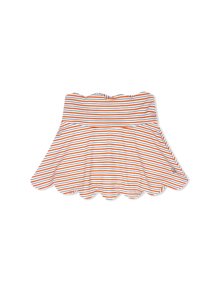 Zoe Scallop Skort - Orange Spice Stripe