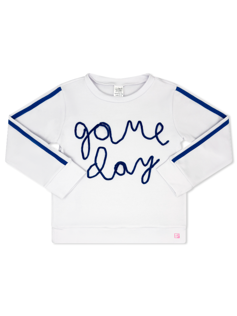Alex Sweatshirt - Daisy White, Game Day Royal